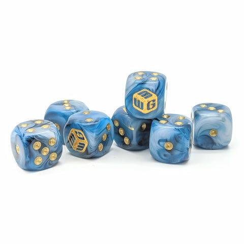 Limited - Palace Marble MiniWarGaming Dice Set - 7 6-Sided Dice (7D6)