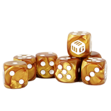 Limited - Gold Marble MiniWarGaming Dice Set - 7 6-Sided Dice (7D6)